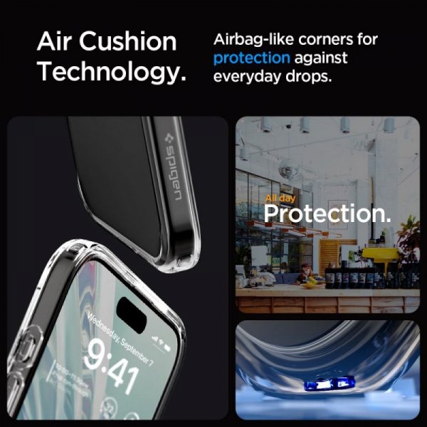 ETUI SPIGEN  ULTRA HYBRID IPHONE 15 PRO FROST CLEAR