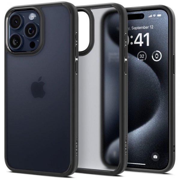 ETUI SPIGEN  ULTRA HYBRID IPHONE 15 PRO FROST BLACK