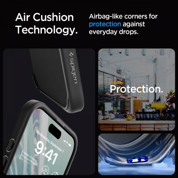 ETUI SPIGEN  ULTRA HYBRID IPHONE 15 PRO MATTE BLACK