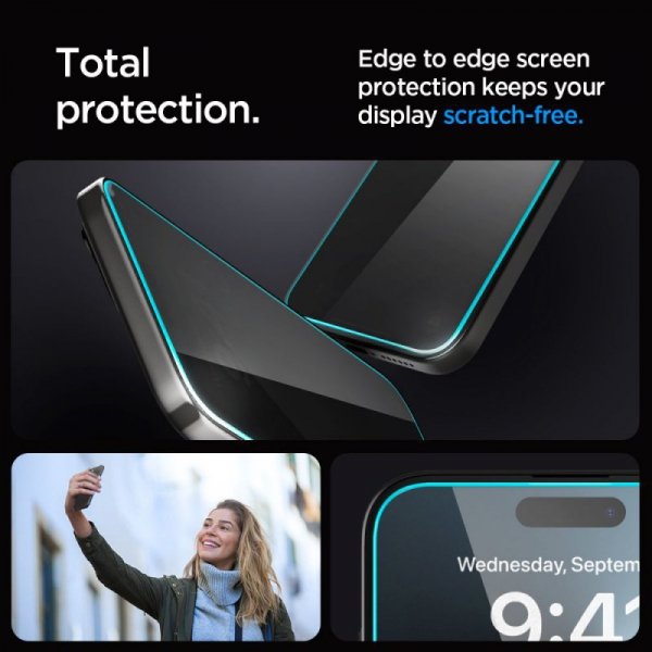SZKŁO HARTOWANE SPIGEN GLAS.TR ”EZ FIT” IPHONE 15 PRIVACY