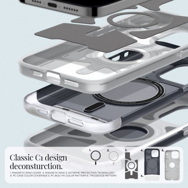 SPIGEN CLASSIC C1 MAG MAGSAFE IPHONE 15 PRO GRAPHITE