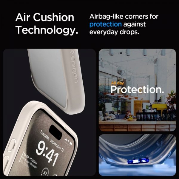 ETUI SPIGEN  ULTRA HYBRID IPHONE 15 PRO NATURAL TITANIUM