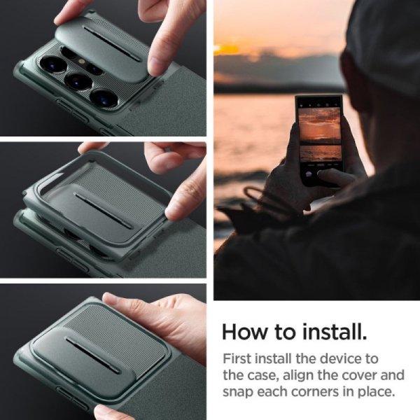 ETUI SPIGEN  OPTIK ARMOR GALAXY S24 ULTRA ABYSS GREEN