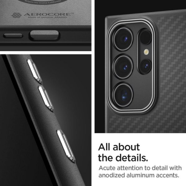 ETUI SPIGEN  ENZO ARAMID GALAXY S24 ULTRA MATTE BLACK