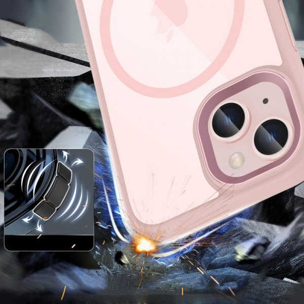 ETUI ETUI PLECKI CASE NAKŁADKA TECH-PROTECT   MAGMAT MAGSAFE IPHONE 15 PINK/CLEAR