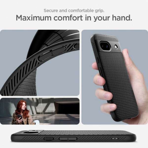 ETUI SPIGEN  LIQUID AIR GOOGLE PIXEL 8A MATTE BLACK