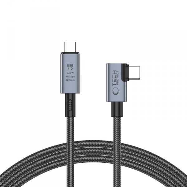 TECH-PROTECT ULTRABOOST MAX ”L” USB 4.0 8K 40GBPS TYPE-C KABEL  PD240W 150CM GREY
