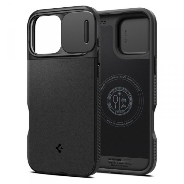 ETUI SPIGEN  OPTIK ARMOR MAG MAGSAFE IPHONE 16 PRO MAX BLACK