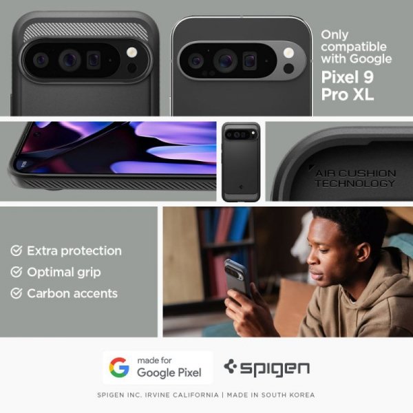 ETUI SPIGEN  RUGGED ARMOR GOOGLE PIXEL 9 PRO XL MATTE BLACK