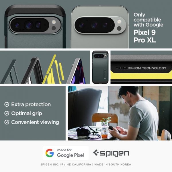 ETUI SPIGEN  TOUGH ARMOR GOOGLE PIXEL 9 PRO XL ABYSS GREEN