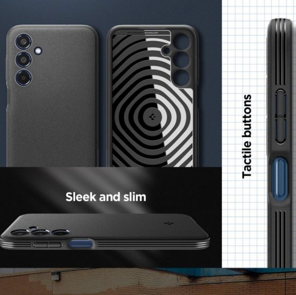 ETUI SPIGEN  ESSENTIAL SANDBLAST GALAXY M35 5G MATTE BLACK