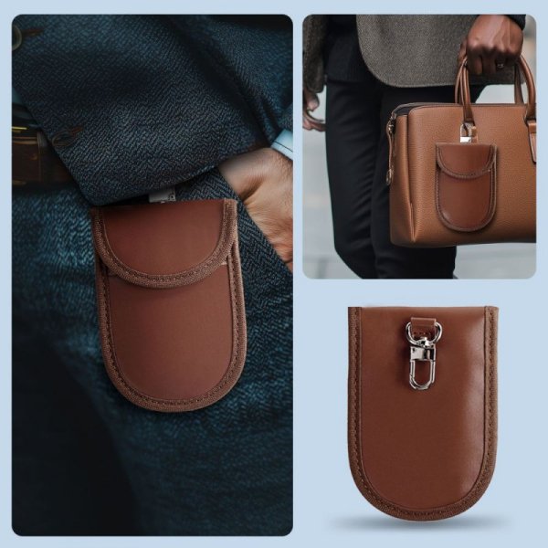 KLATKA FARADAYA ETUI TECH-PROTECT  KLR100 POUCH KEYLESS RFID SIGNAL BLOCKER CASE ESPRESSO