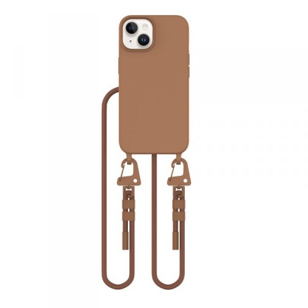 ETUI TECH-PROTECT  MAGNECKLACE MAGSAFE IPHONE 15 CHOCOLATE BROWN