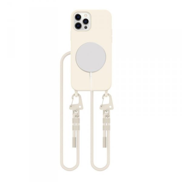 ETUI TECH-PROTECT  MAGNECKLACE MAGSAFE IPHONE 12 / 12 PRO COSMIC LATTE