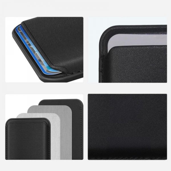OTWIERANE KSIĄŻKOWE ETUI FUTERAŁ TECH-PROTECT  MAGWALLET MAGSAFE UNIVERSAL MAGNETIC CARD HOLDER BLACK