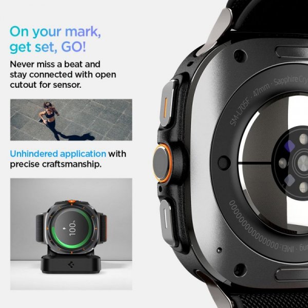 Pasek Spigen Fit Lite do Samsung Galaxy Watch Ultra (47 mm) – Czarny (Black)