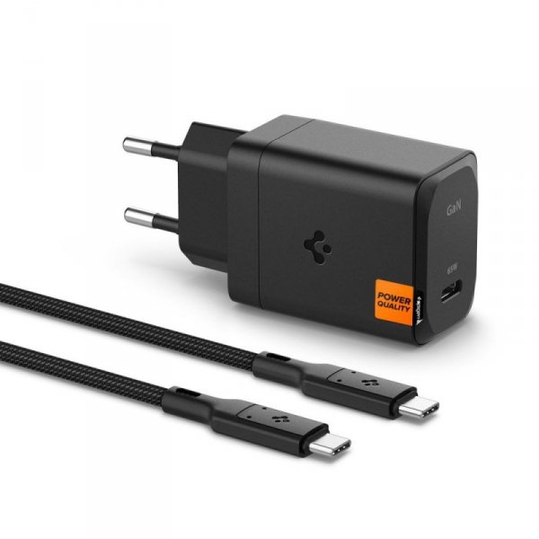 SPIGEN ARCSTATION PRO GAN-651 1-PORT ŁADOWARKA SIECIOWA  65W + KABEL TYP-C  BLACK