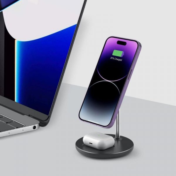 TECH-PROTECT QI15W-A39 2IN1 MAGNETIC MAGSAFE WIRELESS CHARGER BLACK