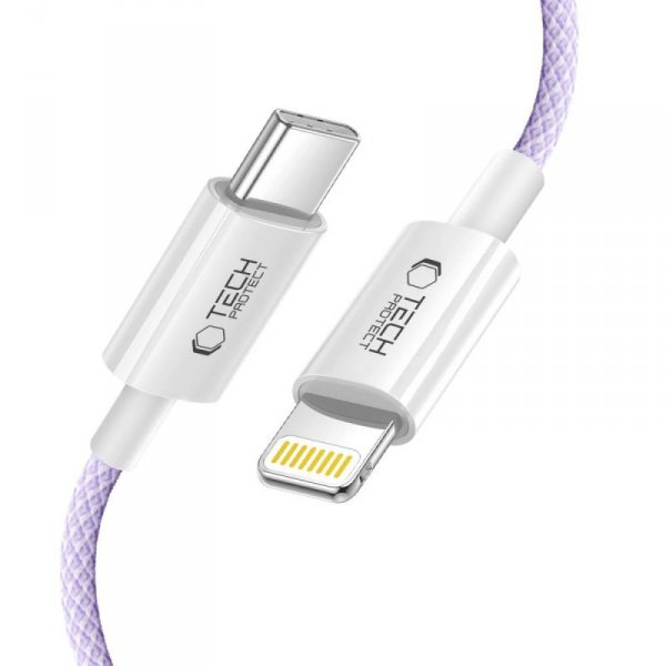 TECH-PROTECT ULTRABOOST LITE LIGHTNING KABEL  PD27W/3A 100CM MAUVE
