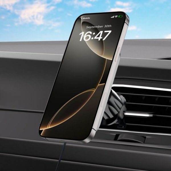 Tech-Protect V9 MagSafe 15W – Nowoczesna Ładowarka Samochodowa 2w1 (Kokpit &amp; Kratka)