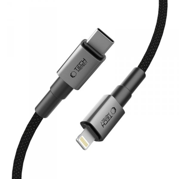 TECH-PROTECT ULTRABOOST DNA LIGHTNING KABEL  PD27W/3A 200CM IRON GREY