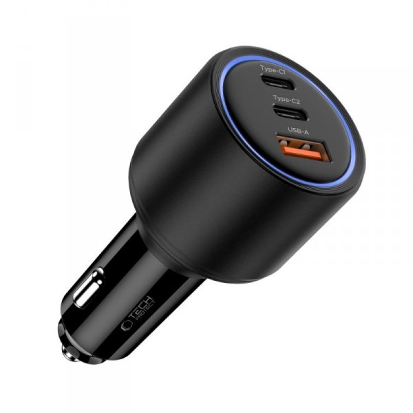 TECH-PROTECT CC04 3-PORT CAR CHARGER PD 130W BLACK