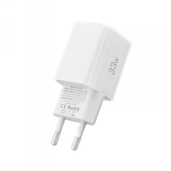 TECH-PROTECT NCM33W 2-PORT NETWORK CHARGER PD 33W / QC3.0 WHITE