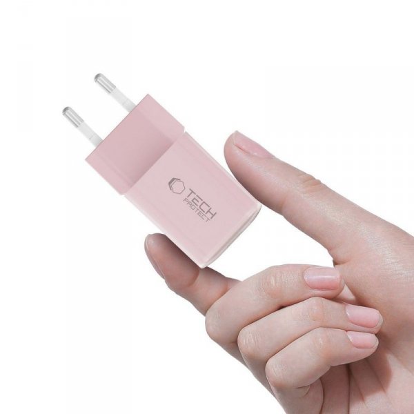 TECH-PROTECT NCM33W 2-PORT NETWORK CHARGER PD 33W / QC3.0 BABY PINK