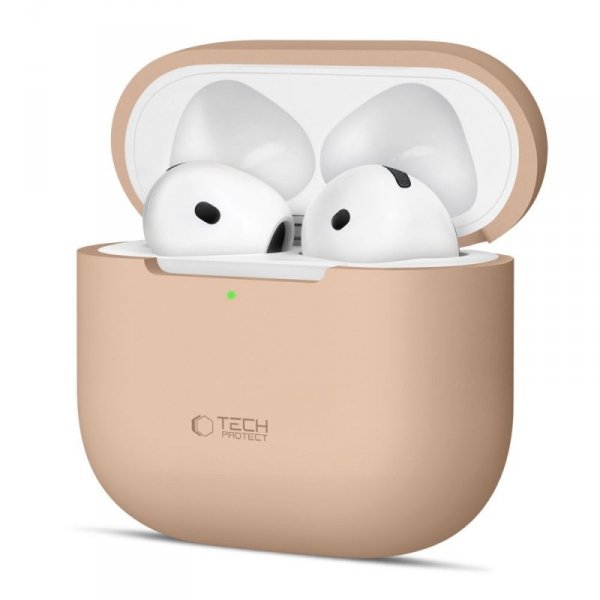 Etui silikonowe TECH-PROTECT SILICONE APPLE AIRPODS 4 CAFFE LATTE