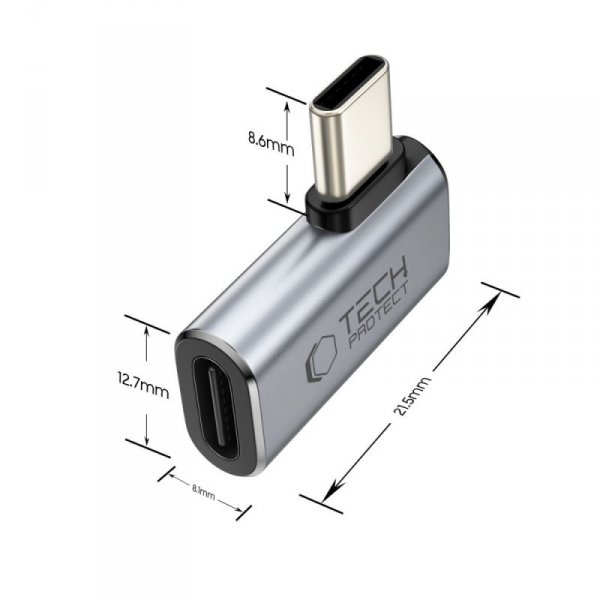 TECH-PROTECT ULTRABOOST AA01 ANGLE ADAPTER TYPE-C GREY