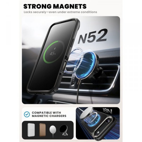Supcase IBLSN Ares Flip Mag MagSafe Etui do iPhone Air Osłona Aparatu Czarne