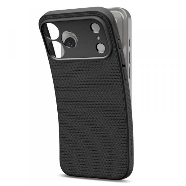 Etui Spigen Liquid Air do iPhone 17 Pro – Głęboka Matowa Czerń (Matte Black)