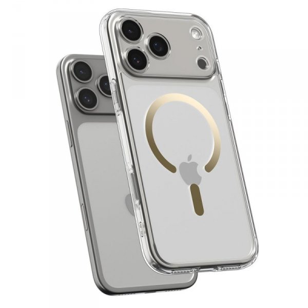Etui Spigen Ultra Hybrid Mag MagSafe do iPhone 17 Pro – Przezroczyste Złoto (Clear/Gold)
