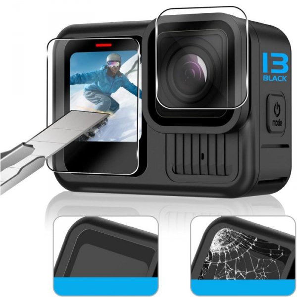 SZKŁO HARTOWANE TECH-PROTECT GLASS FIT+ 2-SET GOPRO HERO 9 / 10 / 11 / 12 CLEAR
