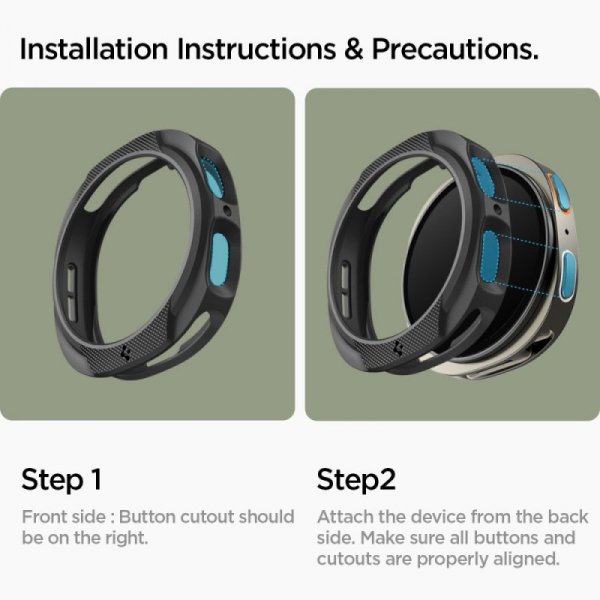Etui Spigen Liquid Air do Samsung Galaxy Watch 8 (44 mm) – Matowy Czarny (Matte Black)