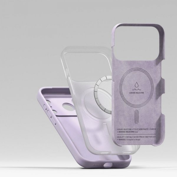 Etui Ringke Silicone Magnetic do iPhone 17 Pro Max – Light Purple (MagSafe) Fioletowe