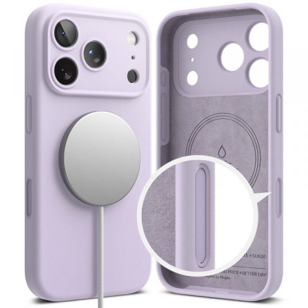 Etui Ringke Silicone Magnetic do iPhone 17 Pro – Light Purple (MagSafe) Fioletowe