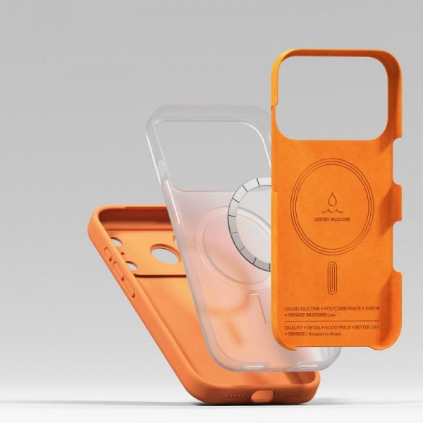 Etui Ringke Silicone Magnetic do iPhone 17 Pro – Tangerine (MagSafe) Pomarańczowe