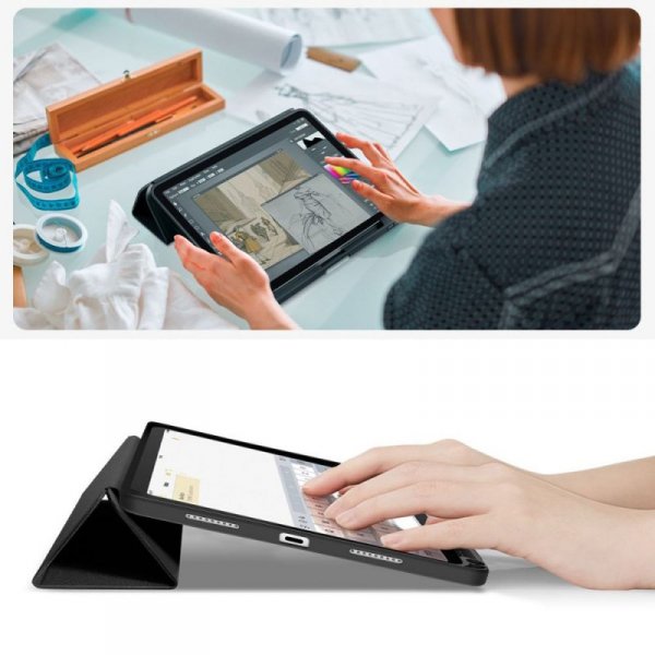 TECH-PROTECT SC PEN CANVAS – Etui do iPad 10.9 (10. gen. 2022) / 11 (A16, 11. gen. 2025) z miejscem na rysik – Obsidian (Czarny)