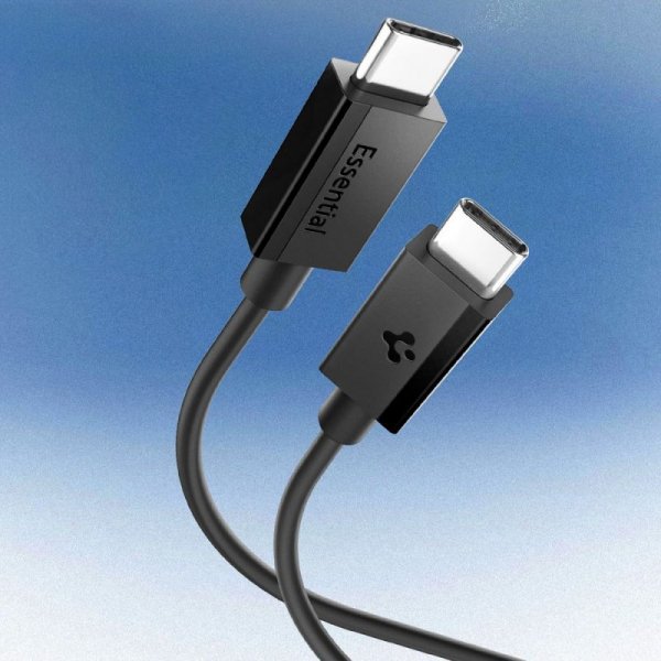 Kabel Spigen Essential USB-C do USB-C 60W 100cm – Czarny (Black)