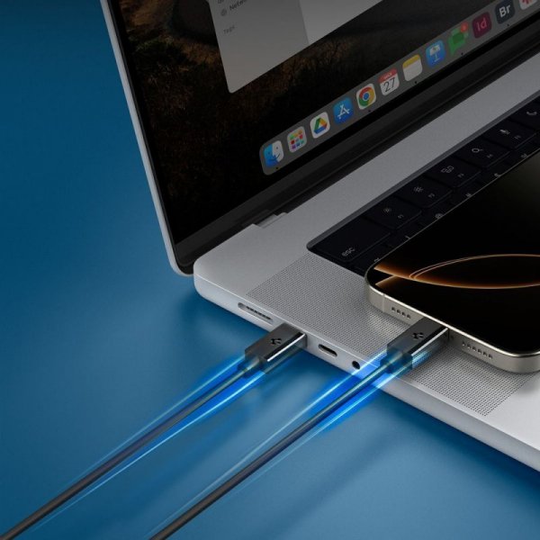 Kabel Spigen Essential USB-C do USB-C 60W 100cm – Czarny (Black)