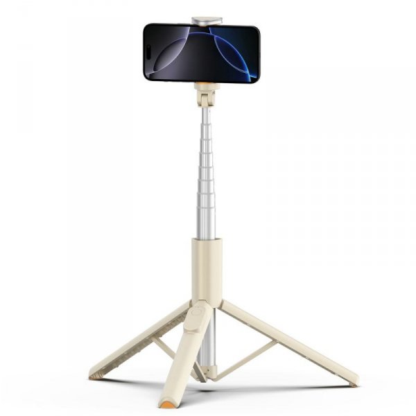 Selfie Stick Statyw Tripod Bluetooth do Telefonu – Tech-Protect L09S – Beżowy