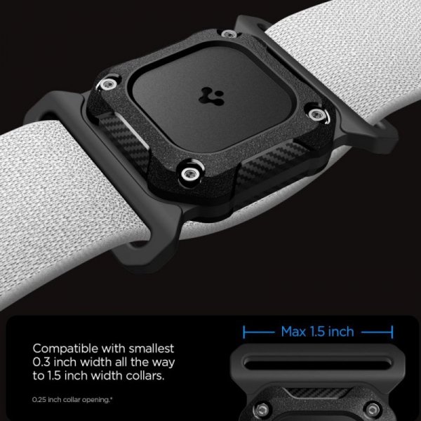 Pancerne Etui Spigen Tough Armor do Apple AirTag 1 / 2 – Na Obrożę (For Pet Collar) – Black
