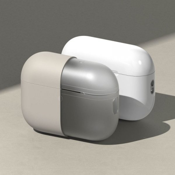 Silikonowe Etui do AirPods Pro 3 Ringke Silicone Stone Case Kamienny Szary
