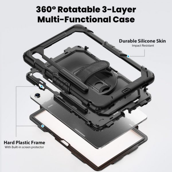 Pancerne Etui do Samsung Galaxy Tab S11 11.0 - Tech-Protect Solid - Czarne
