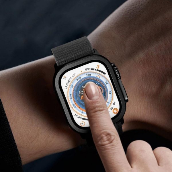 Szkło Hartowane z Ramką Tech-Protect Glass Ring do Apple Watch Ultra 1 / 2 / 3 (49 mm) Titanium