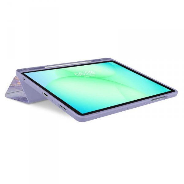 Etui z Miejscem na Rysik do Samsung Galaxy Tab A9 8.7 - Tech-Protect SC Pen Hybrid - Fioletowy Marmur