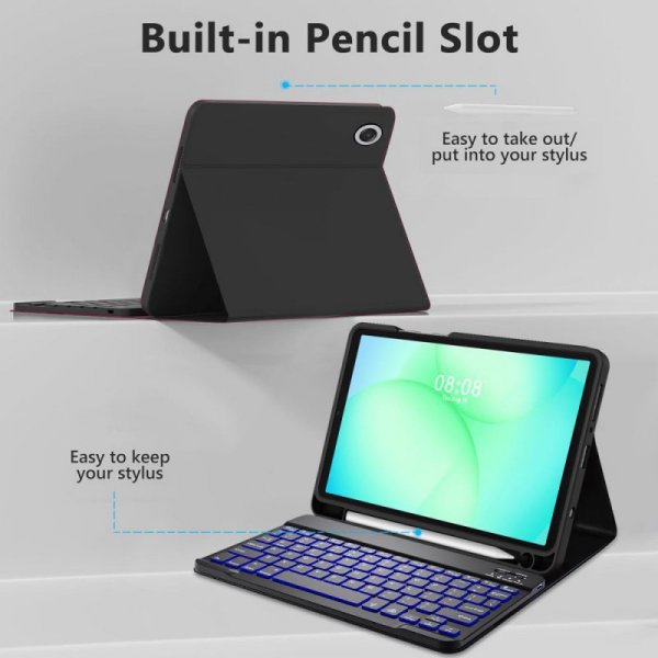 Etui z Klawiaturą i Miejscem na Rysik do Samsung Galaxy Tab A9 8.7 - Tech-Protect - Czarne