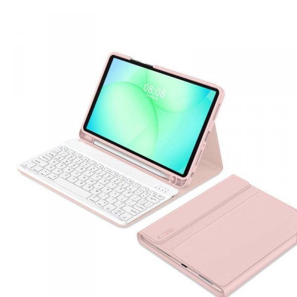 Etui z Klawiaturą i Miejscem na Rysik do Samsung Galaxy Tab A9+ / A11+ - Tech-Protect - Różowe