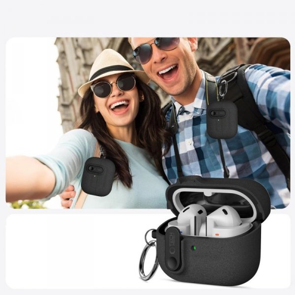Etui Silikonowe Tech-Protect Slim Hook do Samsung Galaxy Buds 3 / 3 FE / 3 Pro Black